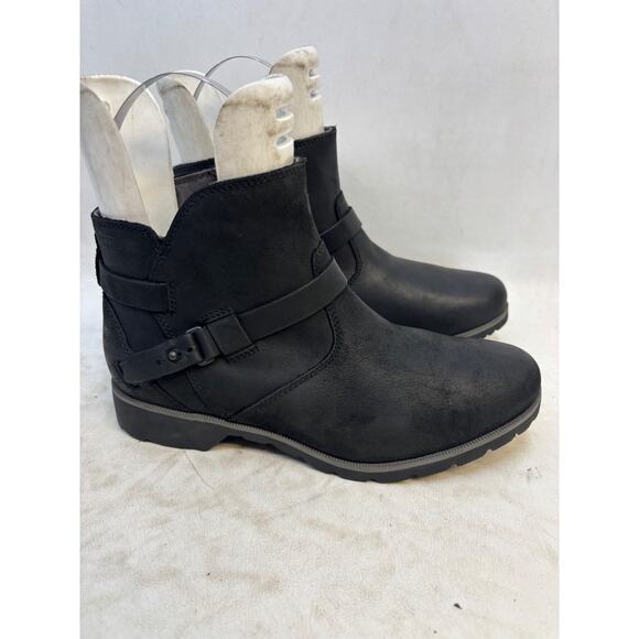 TEVA De La Vita Womens Size 7 M Black Leather Zip Ankle Fashion Boots Bootie - Picture 1 of 8
